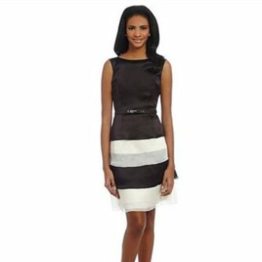 NWT WOMEN Sara Emanuel  Tiered Colorblock  dress